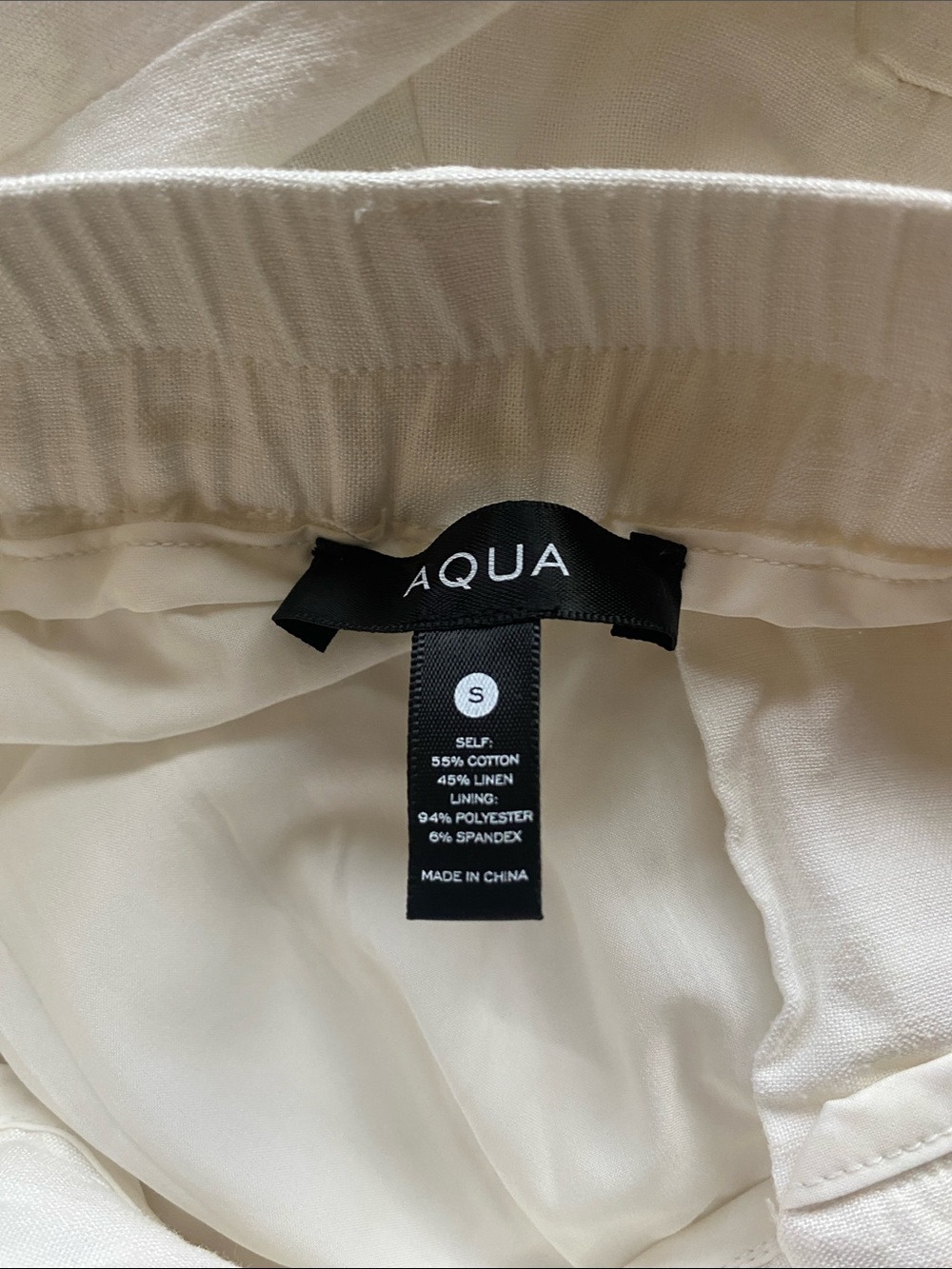 Aqua White Lightweight Linen-Blend Trousers - Picture 8 of 9